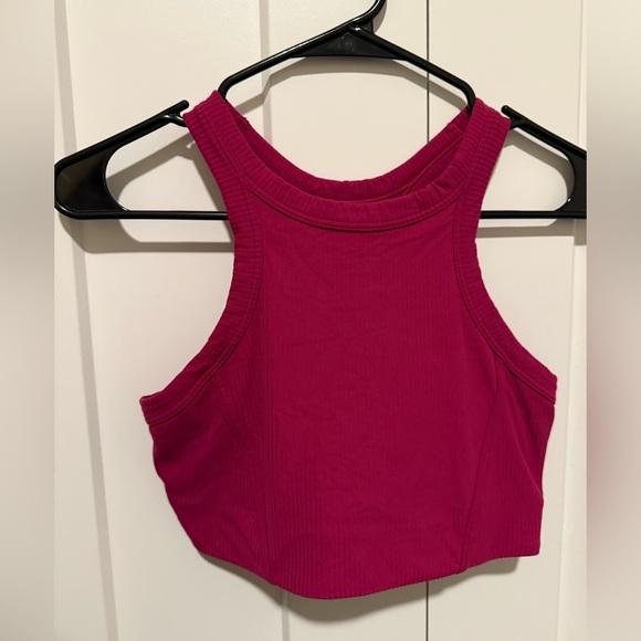 lululemon athletica Tops - Lululemon Ribbed Nulu High-Neck Yoga Bra Size 8 Magenta Purple